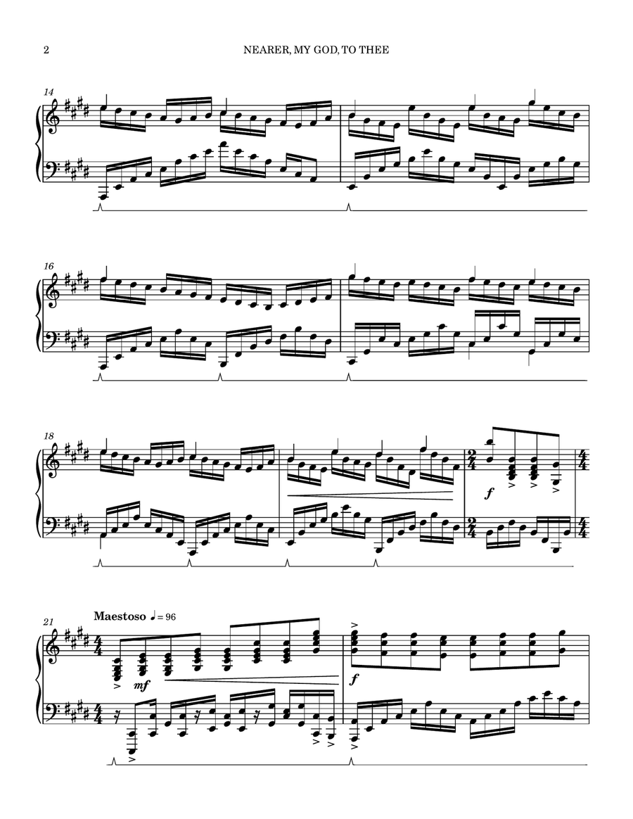 Nearer, My God, To Thee Nearer, My God, To Thee Piano Solo scores gallery preview page 2