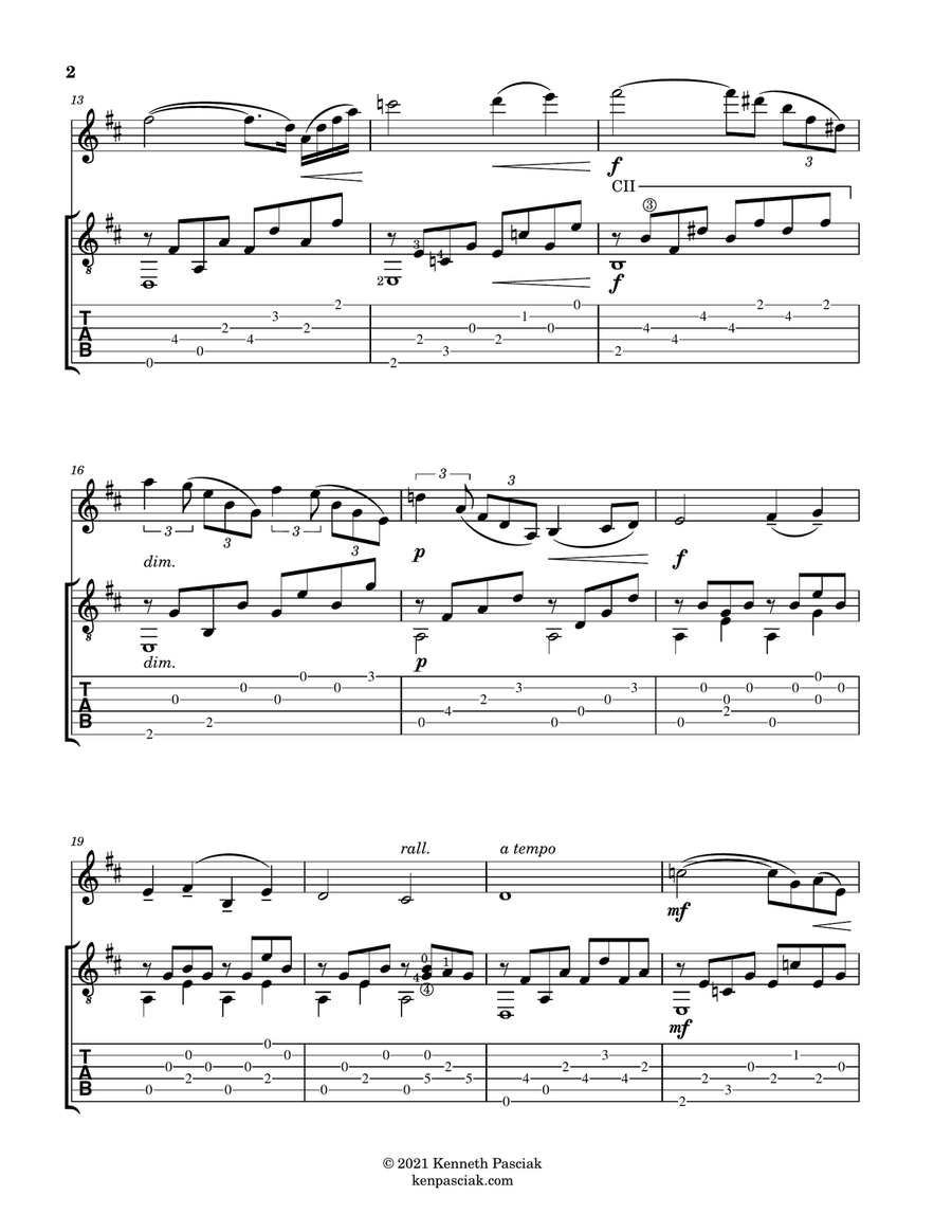 Meditation (for Violin and Guitar) String Duet scores gallery preview page 4