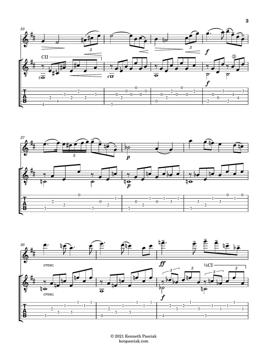 Meditation (for Violin and Guitar) String Duet scores gallery preview page 5