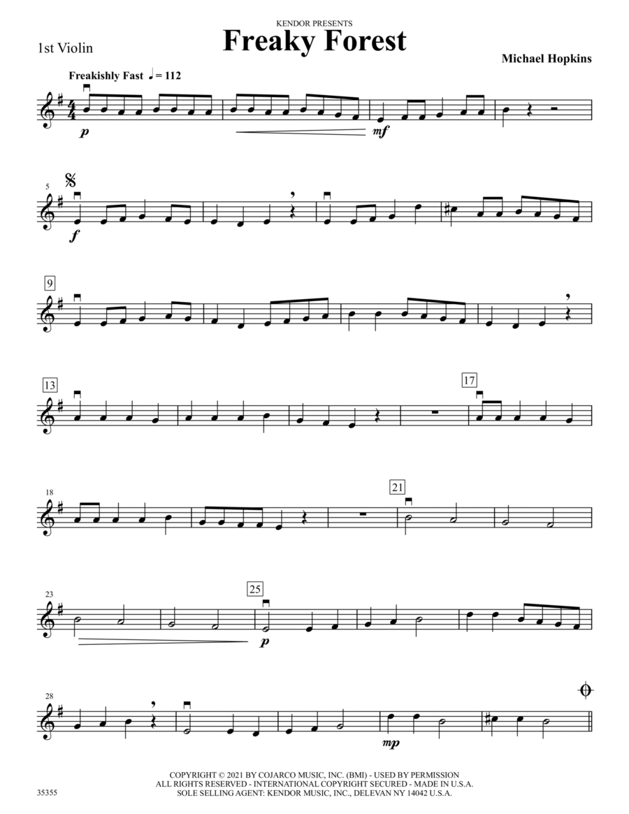 Freaky Forest - 1st Violin String Orchestra scores gallery preview page 1