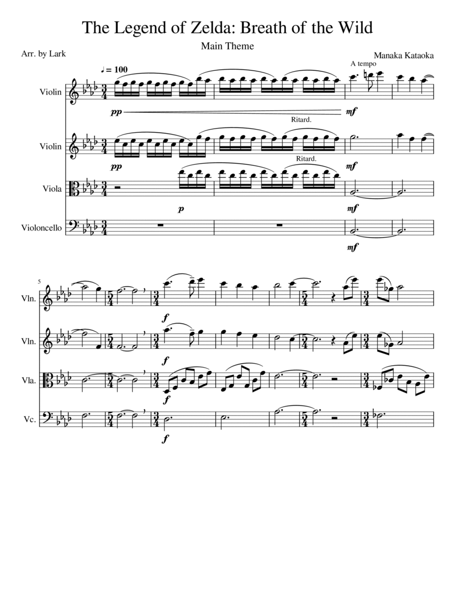 The Legend Of Zelda String Quartet scores gallery preview page 1