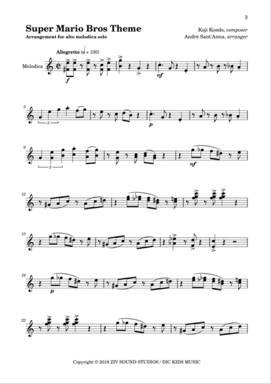 Super Mario Bros. Main Theme Marimba scores gallery preview page 3
