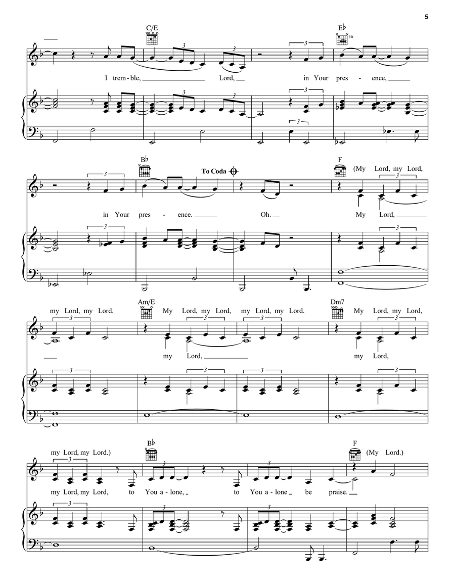 Tremble Tremble Piano, Vocal, Guitar scores gallery preview page 5
