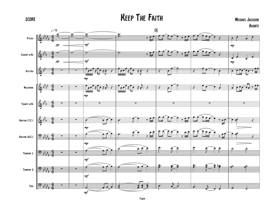 Keep The Faith Keep The Faith Marching Band scores gallery preview page 1
