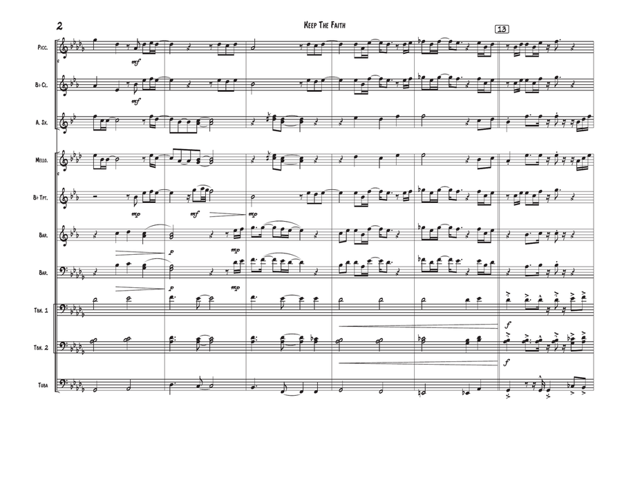 Keep The Faith Keep The Faith Marching Band scores gallery preview page 2