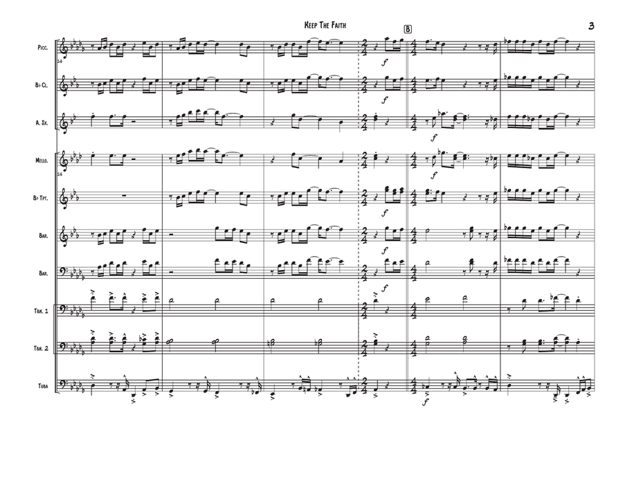 Keep The Faith Keep The Faith Marching Band scores gallery preview page 3
