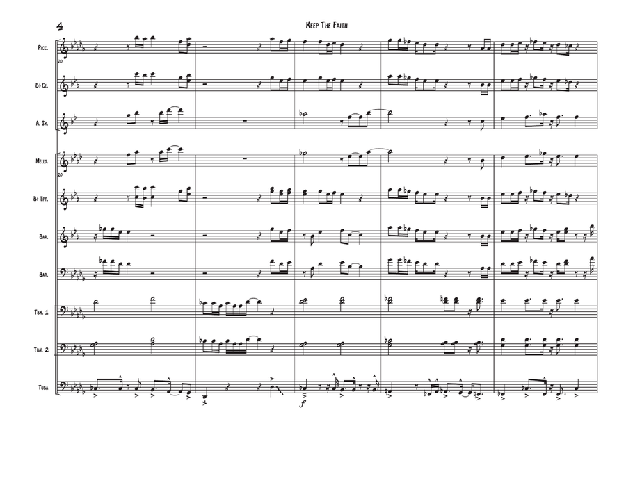 Keep The Faith Keep The Faith Marching Band scores gallery preview page 4