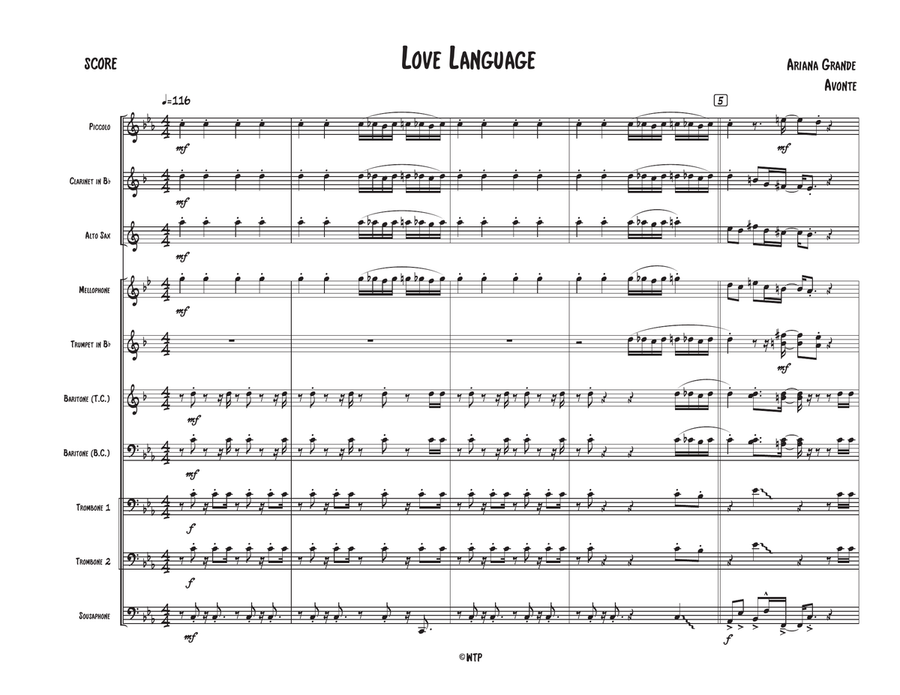 Love Language Love Language Marching Band scores gallery preview page 1