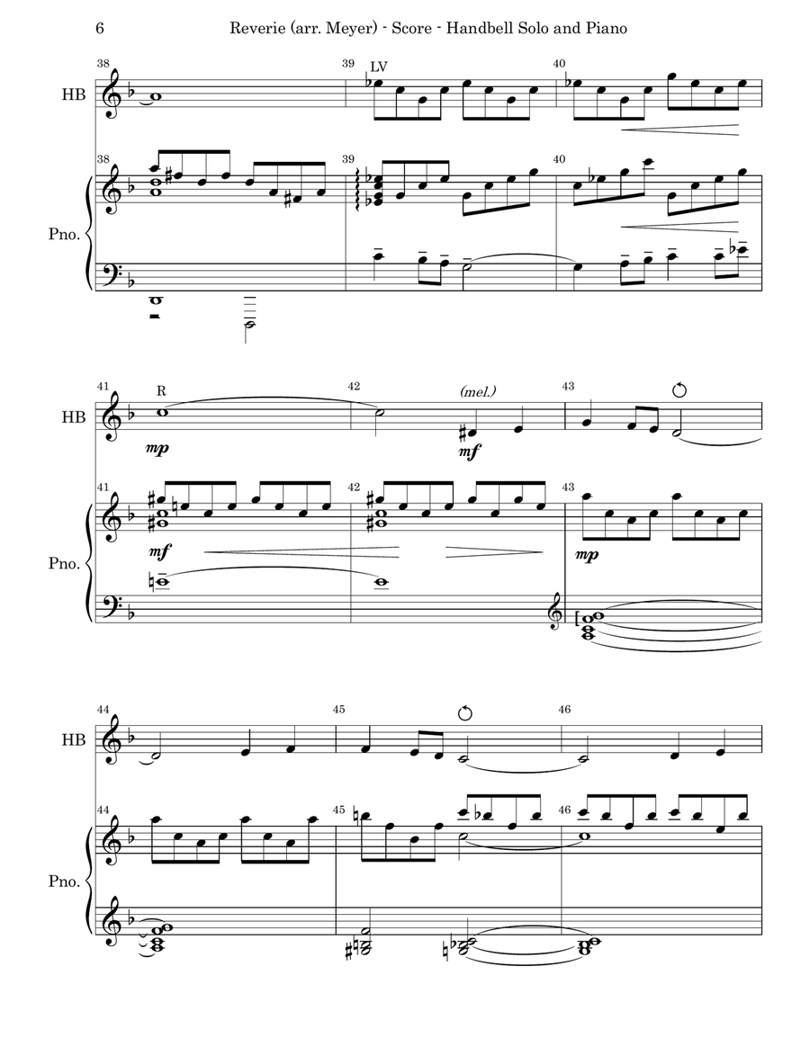 Reverie (HANDBELL SOLO WITH PIANO) Handbell Choir scores gallery preview page 6