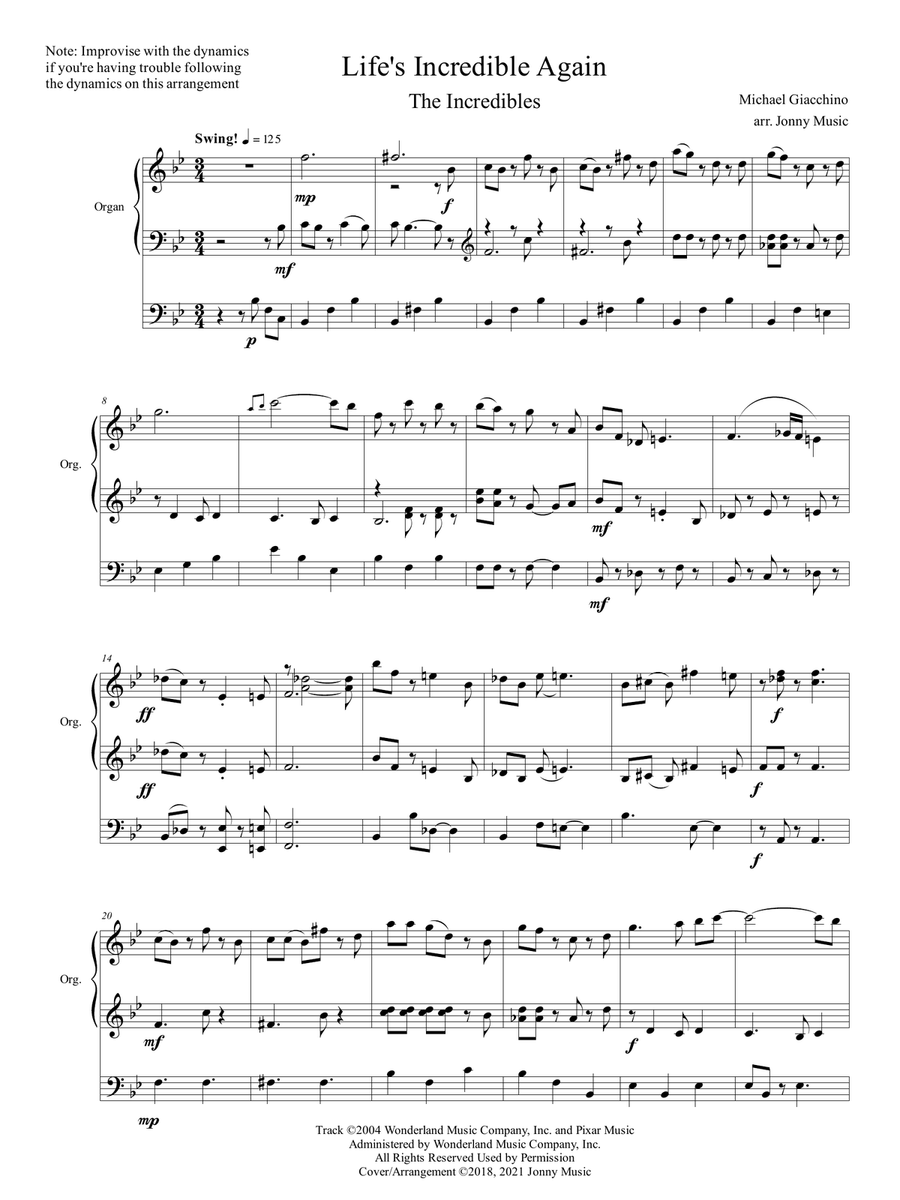 Life's Incredible Again Organ Solo scores gallery preview page 2
