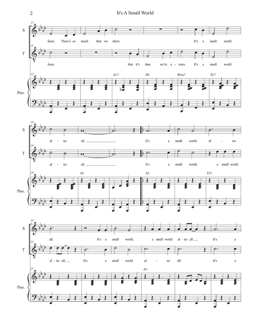 It's A Small World It's A Small World 2-Part scores gallery preview page 2