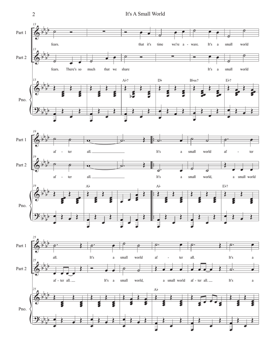 It's A Small World It's A Small World 2-Part scores gallery preview page 2