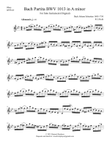Bach 1723 BWV 1013 Partita in 4 Movements for Oboe or English Horn (transposed)