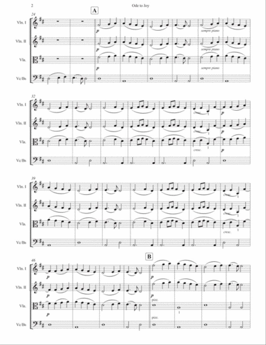 Ode to Joy from Symphony No. 9 String Orchestra scores gallery preview page 3