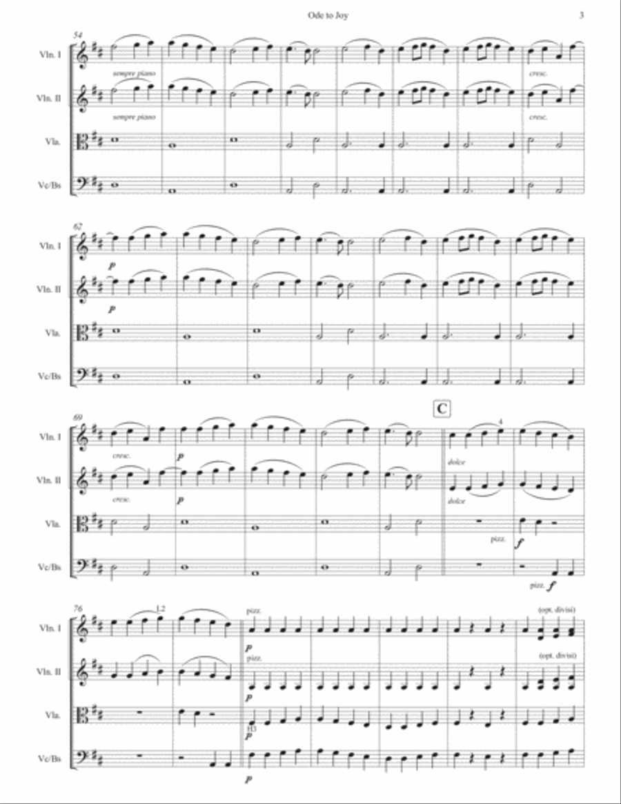 Ode to Joy from Symphony No. 9 String Orchestra scores gallery preview page 4
