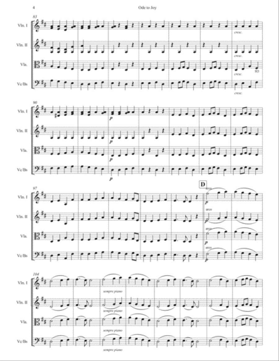 Ode to Joy from Symphony No. 9 String Orchestra scores gallery preview page 5
