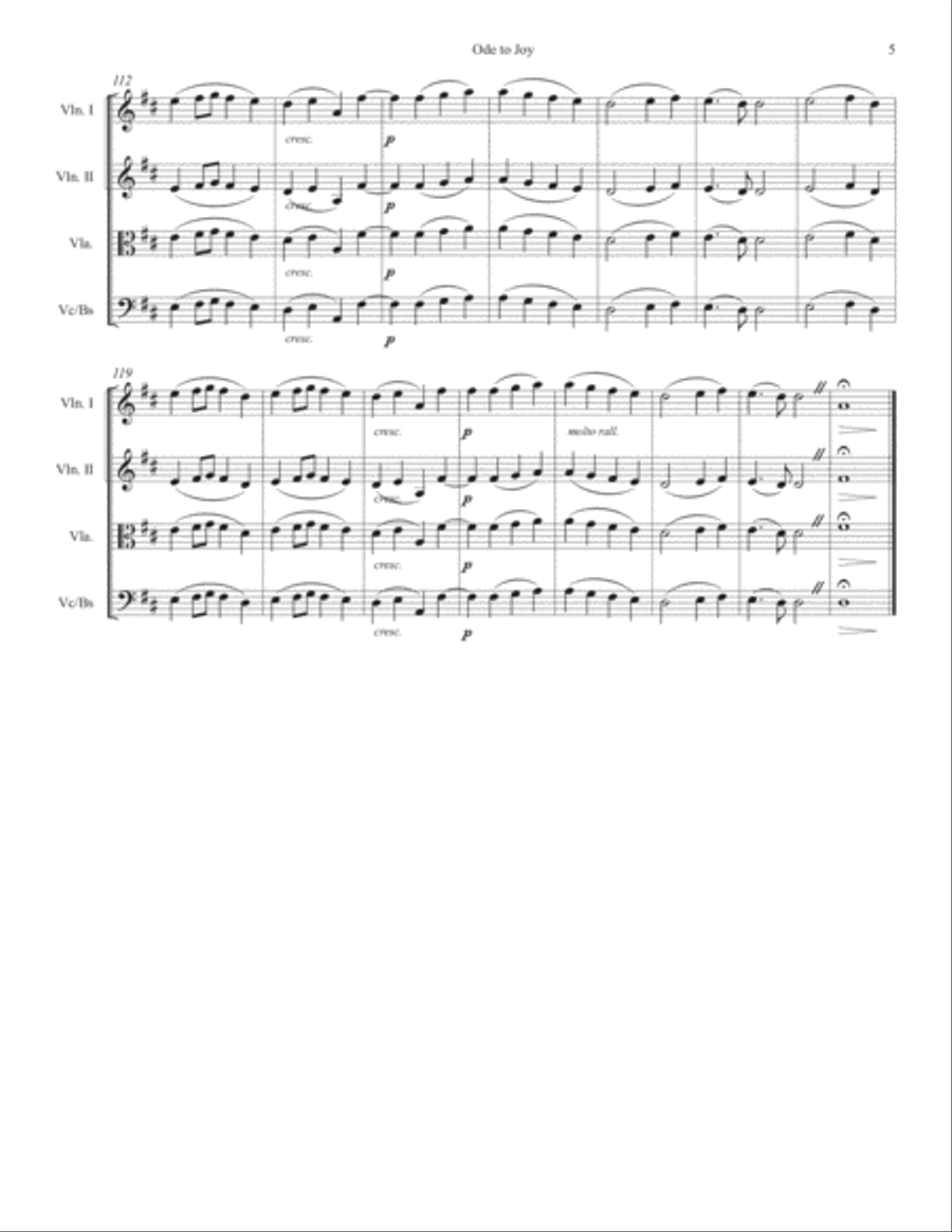 Ode to Joy from Symphony No. 9 String Orchestra scores gallery preview page 6