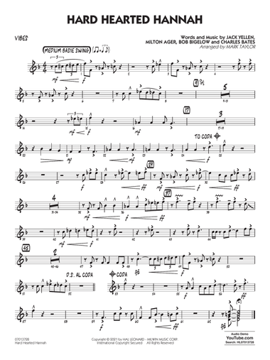 Hard Hearted Hannah (The Vamp of Savannah) (arr. Mark Taylor) - Vibes