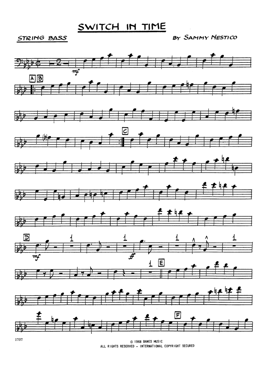 Switch In Time - Bass Jazz Ensemble scores gallery preview page 1