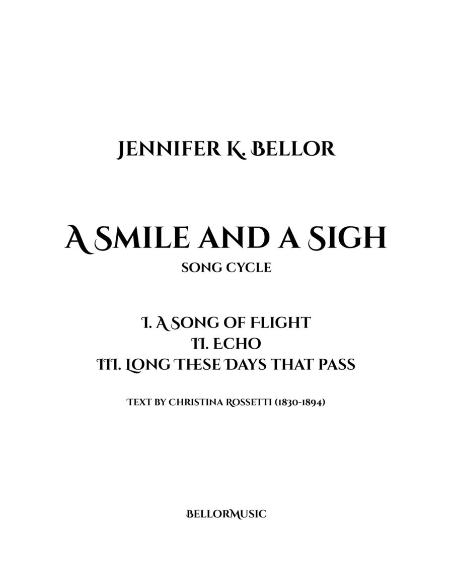 A Smile and a Sigh - song cycle for soprano(s) and piano Chamber Music scores gallery preview page 1