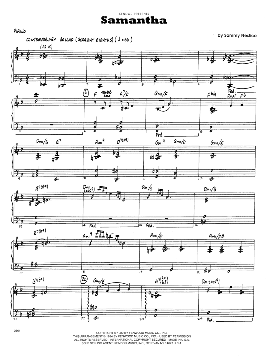Samantha - Piano Easy Piano scores gallery preview page 1
