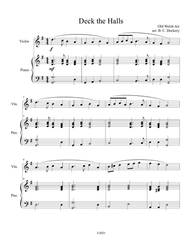 Deck the Halls (Violin Solo with Piano)