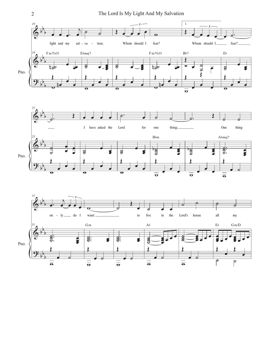 The Lord Is My Light And My Salvation (Unison choir) Unison Choir scores gallery preview page 2