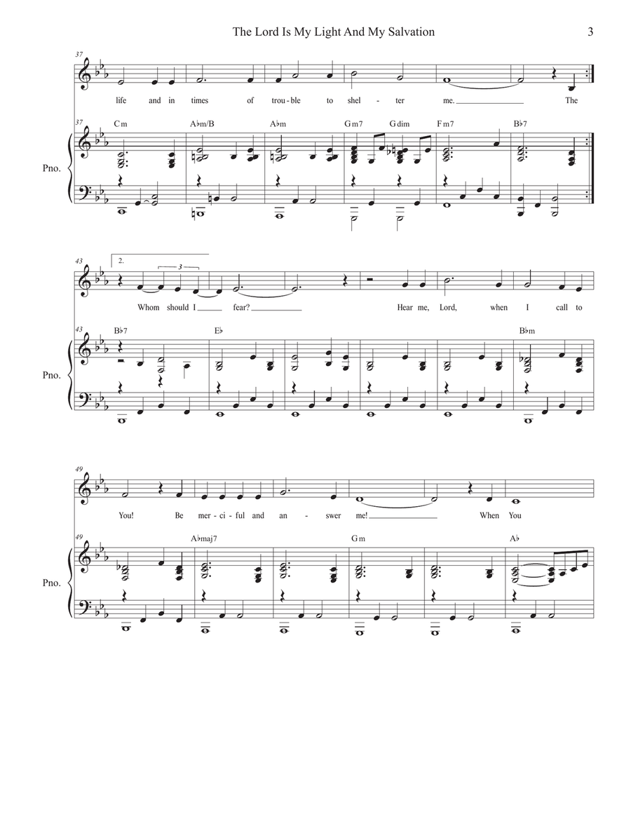 The Lord Is My Light And My Salvation (Unison choir) Unison Choir scores gallery preview page 3