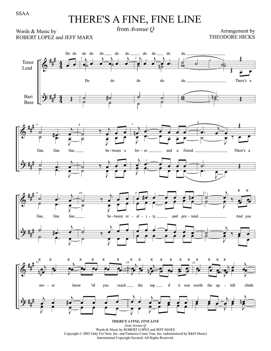 There's A Fine, Fine Line SSAA scores gallery preview page 2