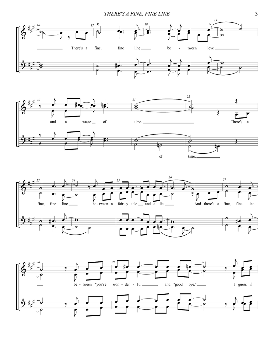 There's A Fine, Fine Line SSAA scores gallery preview page 3