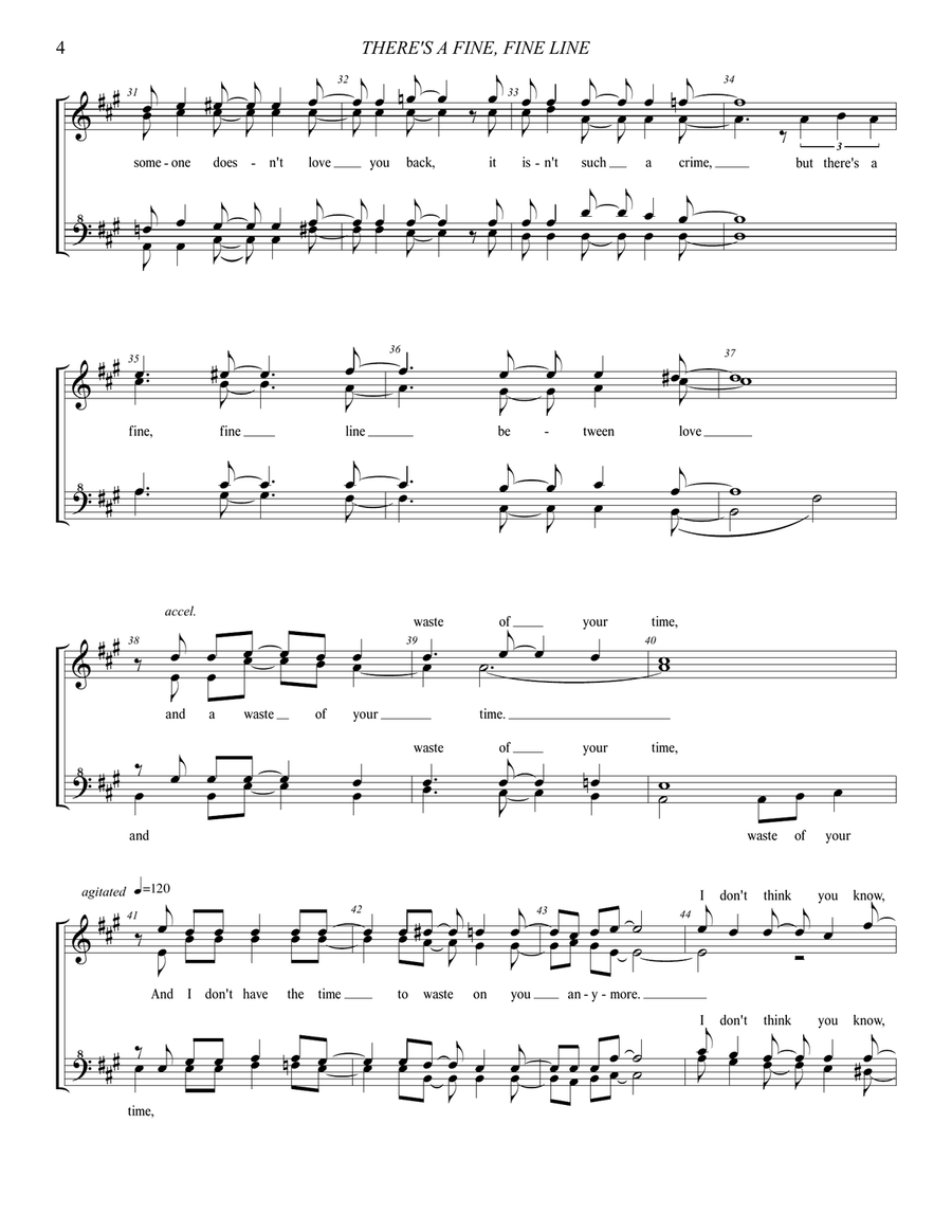 There's A Fine, Fine Line SSAA scores gallery preview page 4