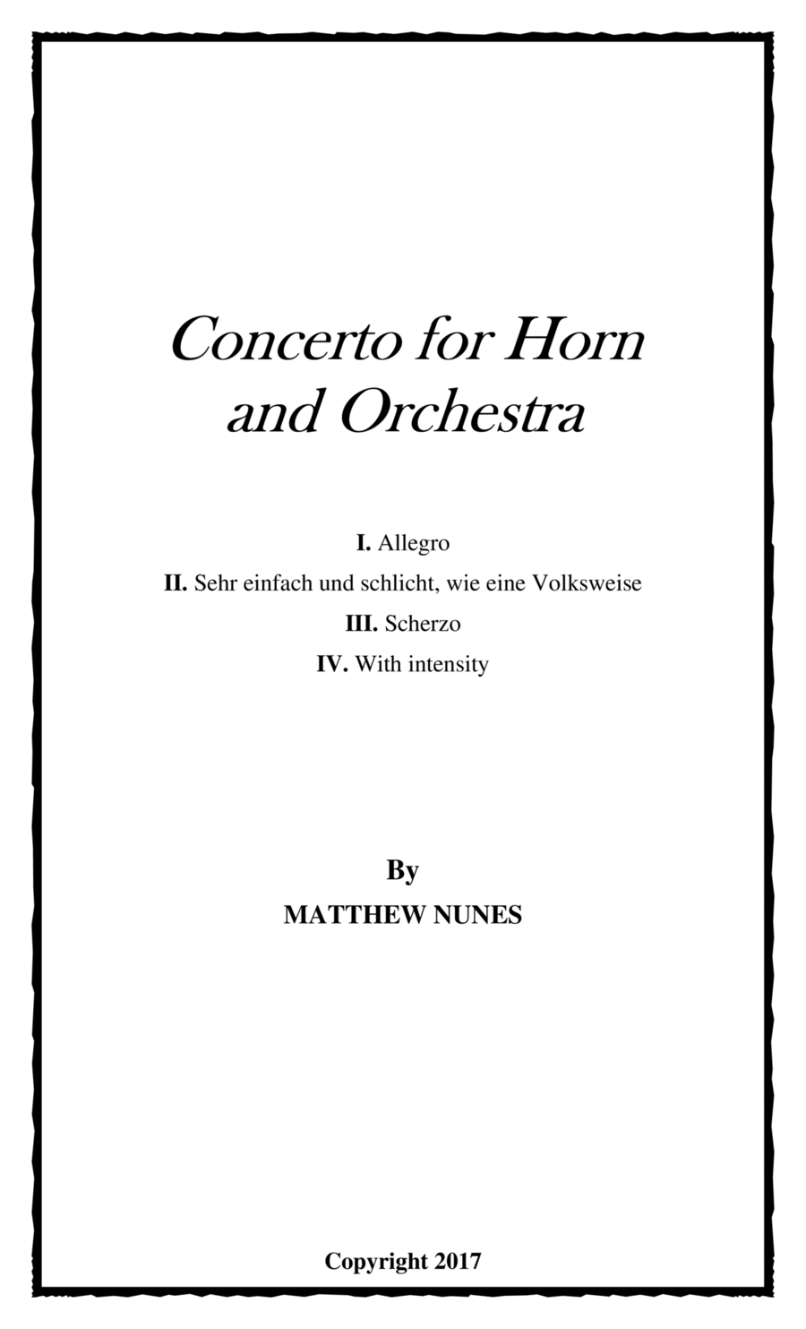 Concerto for Horn and Orchestra Full Orchestra scores gallery preview page 1