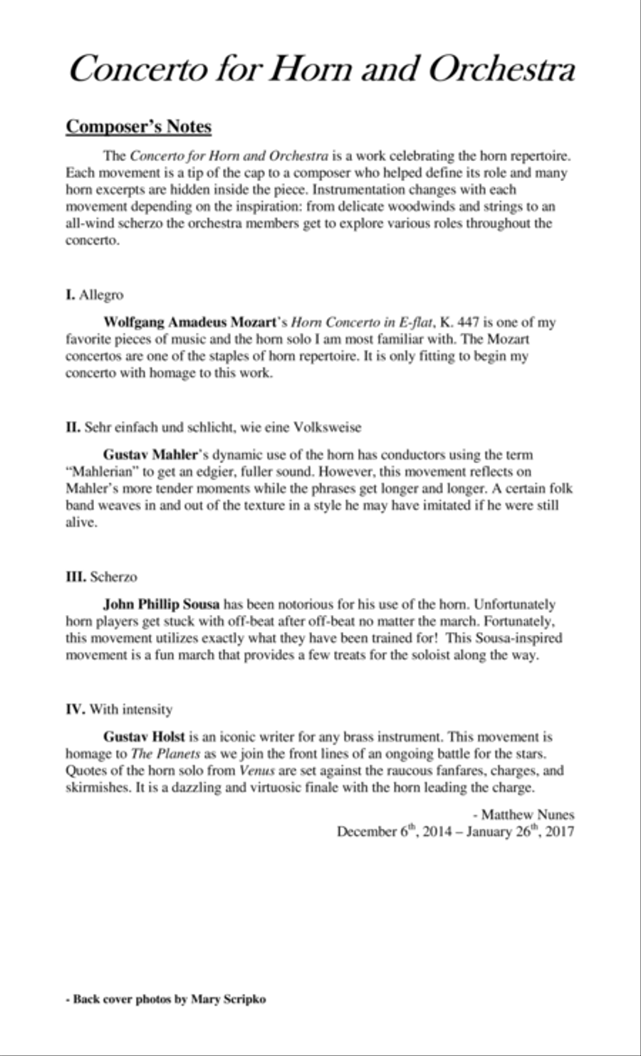 Concerto for Horn and Orchestra Full Orchestra scores gallery preview page 2