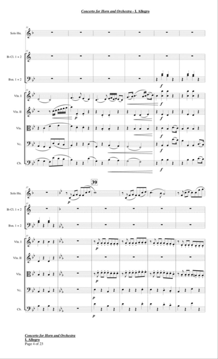 Concerto for Horn and Orchestra Full Orchestra scores gallery preview page 6