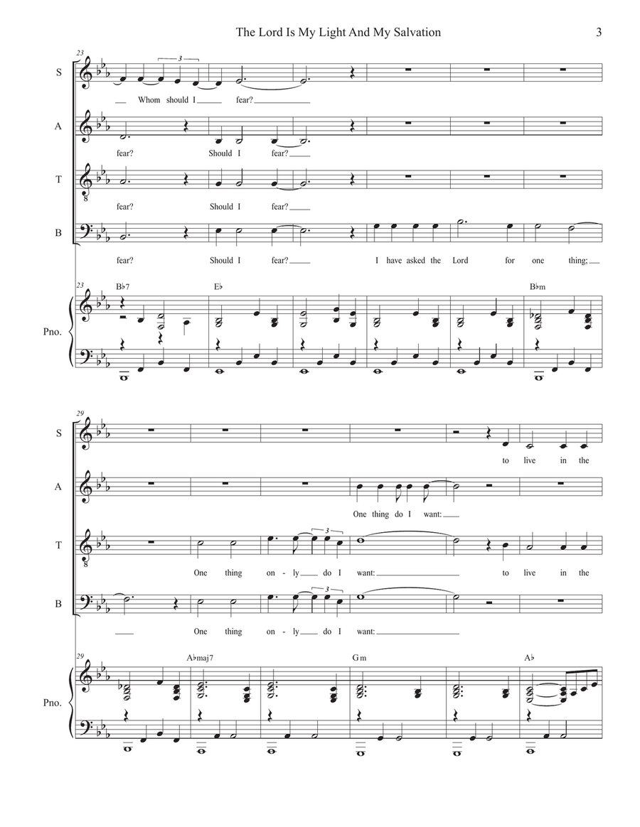 The Lord Is My Light And My Salvation (Vocal Quartet - (SATB) 4-Part scores gallery preview page 3
