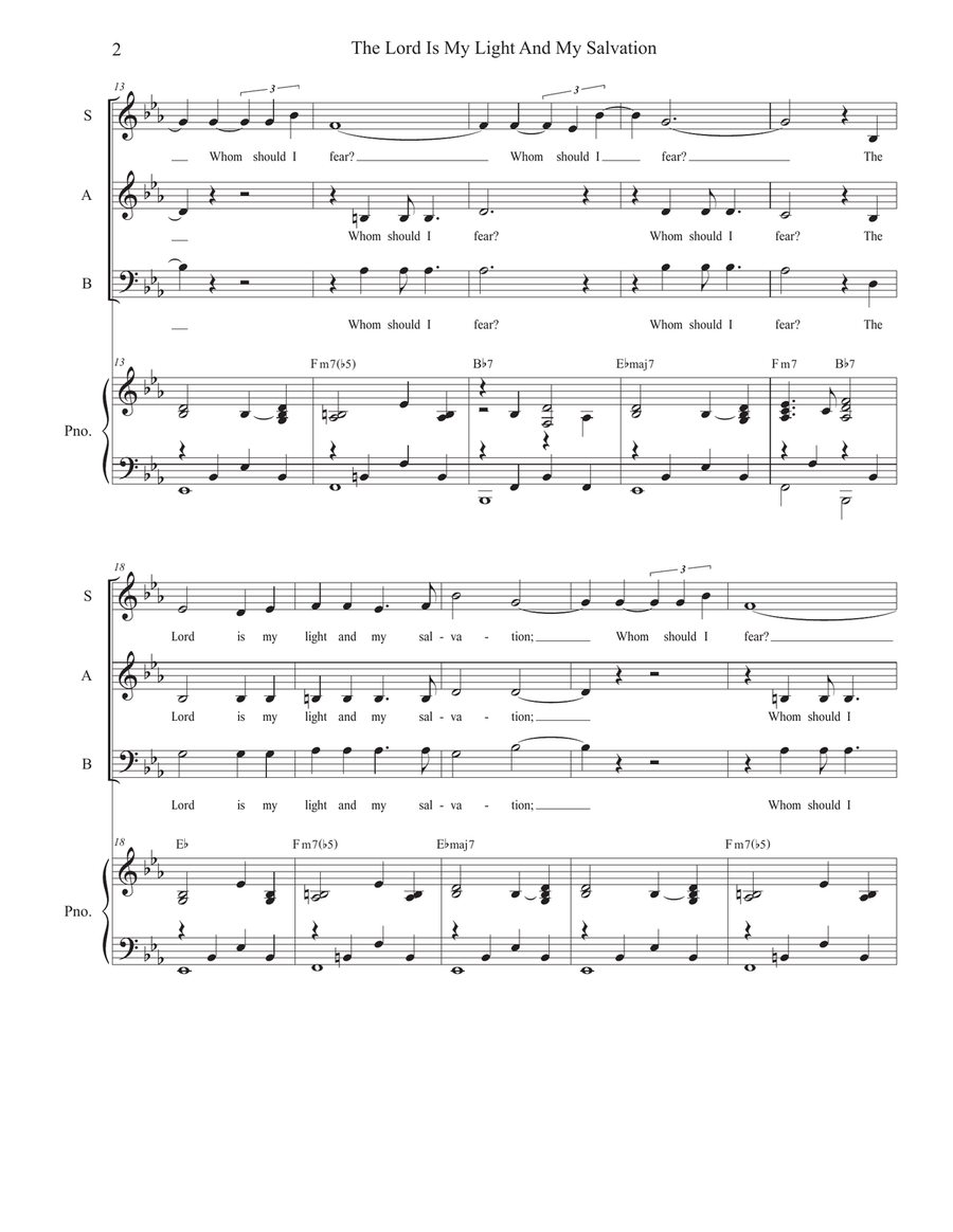 The Lord Is My Light And My Salvation (SAB) 3-Part scores gallery preview page 2