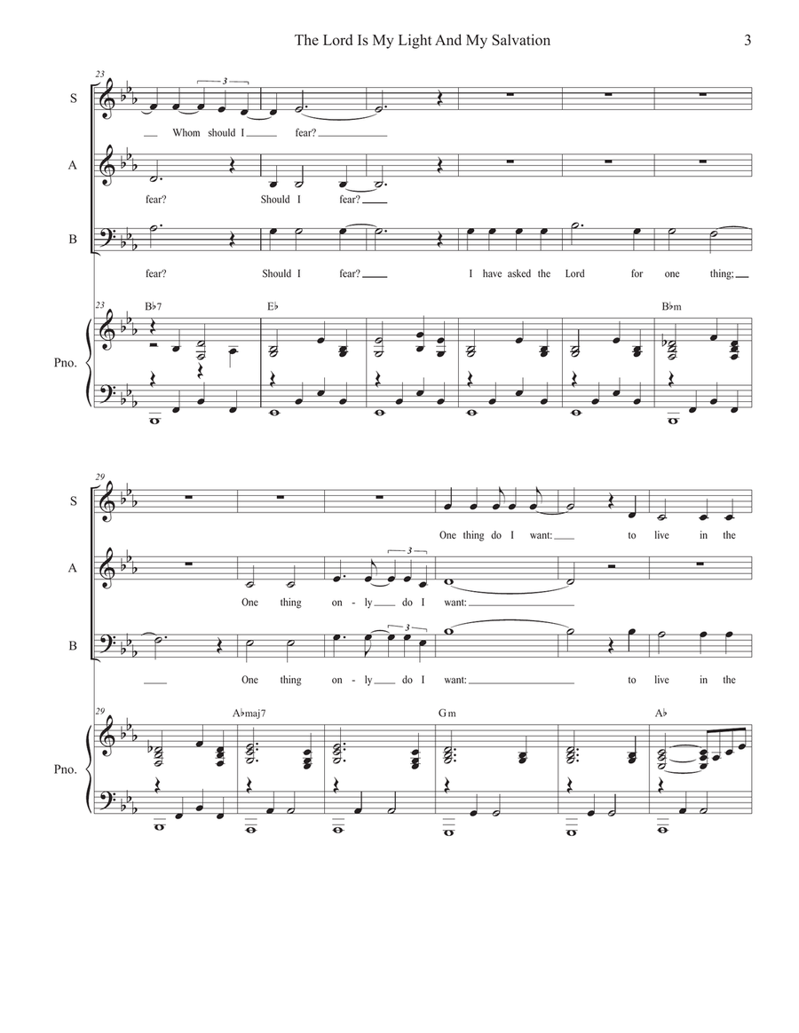The Lord Is My Light And My Salvation (SAB) 3-Part scores gallery preview page 3