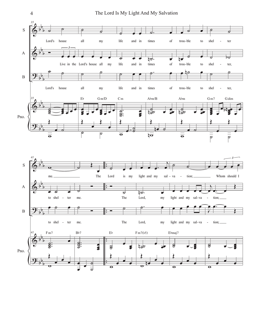 The Lord Is My Light And My Salvation (SAB) 3-Part scores gallery preview page 4