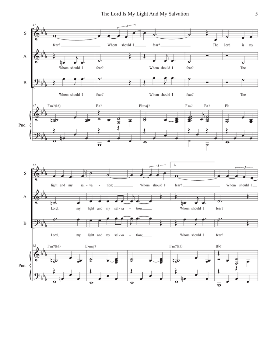 The Lord Is My Light And My Salvation (SAB) 3-Part scores gallery preview page 5