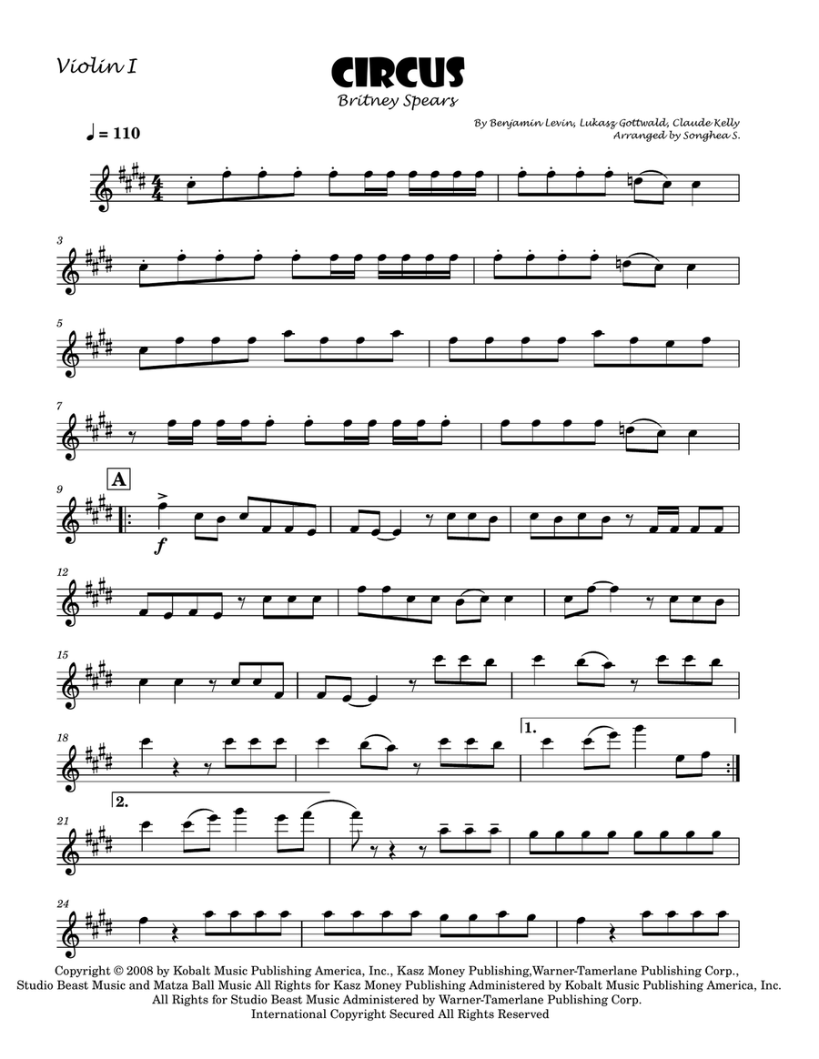 Circus Circus String Quartet scores gallery preview page 5
