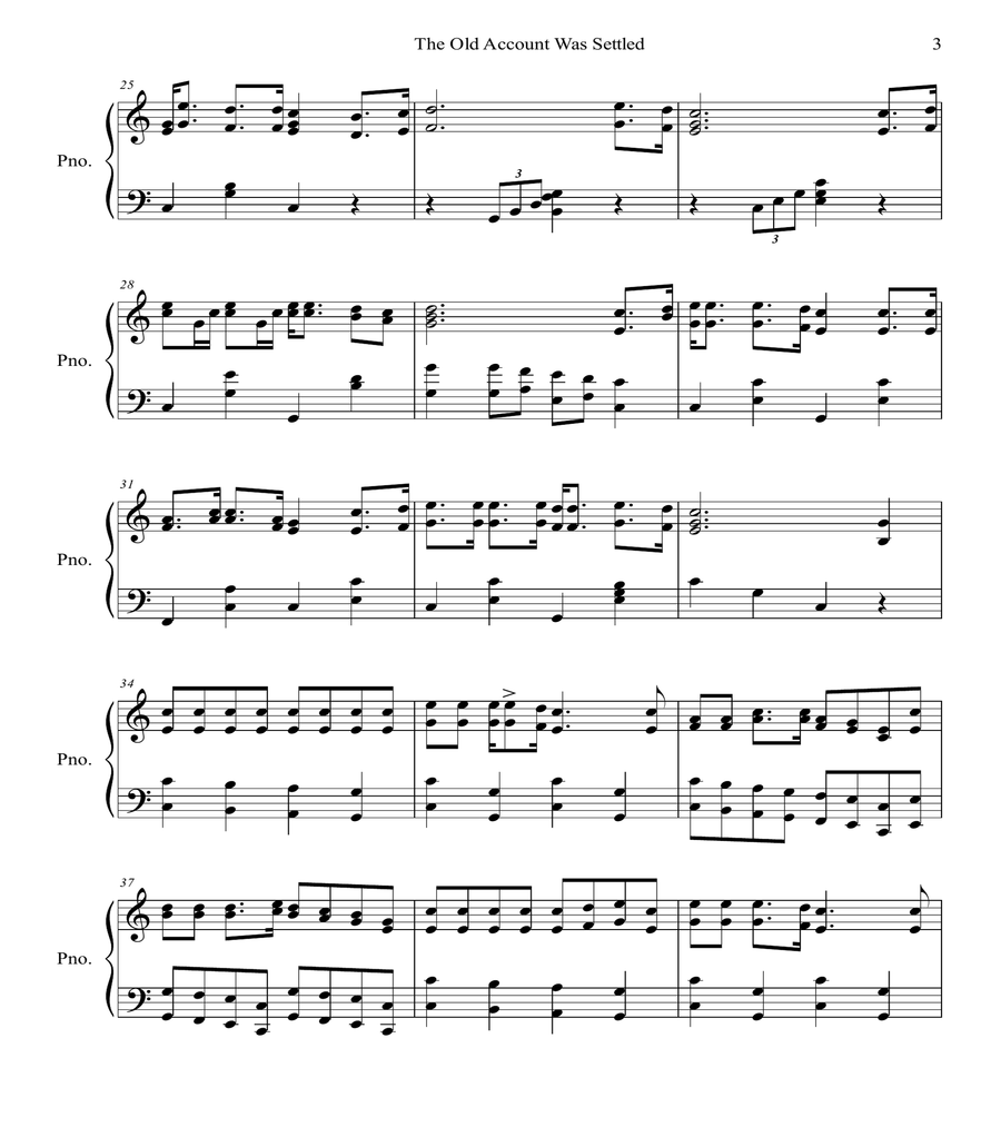 The Old Account Was Settled Long Ago Piano Solo scores gallery preview page 4