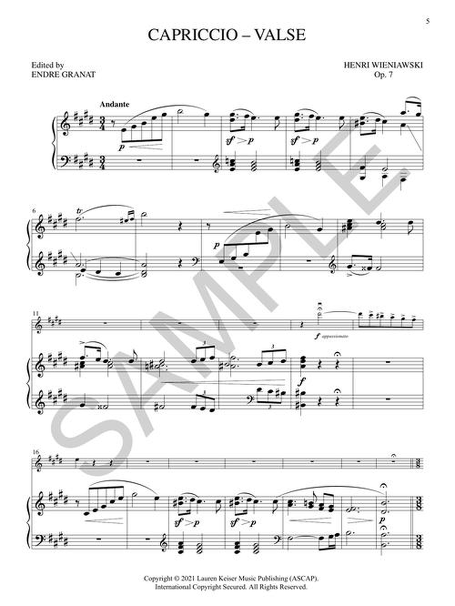 Two Pieces – Capriccio-Valse, Op. 7 & Variations, Op. 15 Violin Solo scores gallery preview page 6