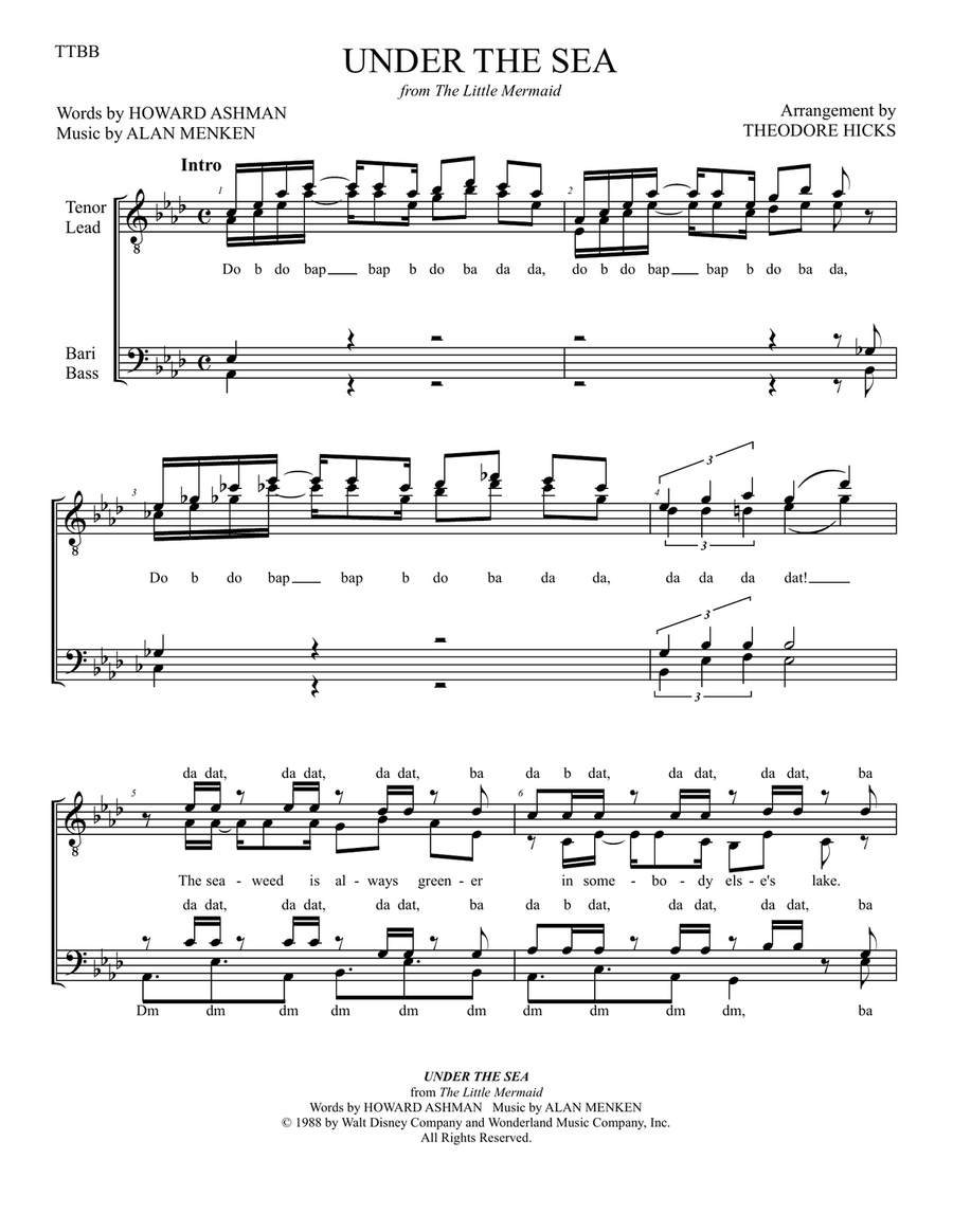 Under The Sea Under The Sea TTBB scores gallery preview page 2