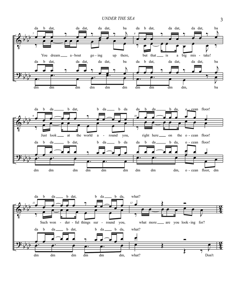 Under The Sea Under The Sea TTBB scores gallery preview page 3