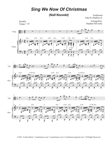 Sing We Now Of Christmas (Noël Nouvelet) (Viola solo and Piano)