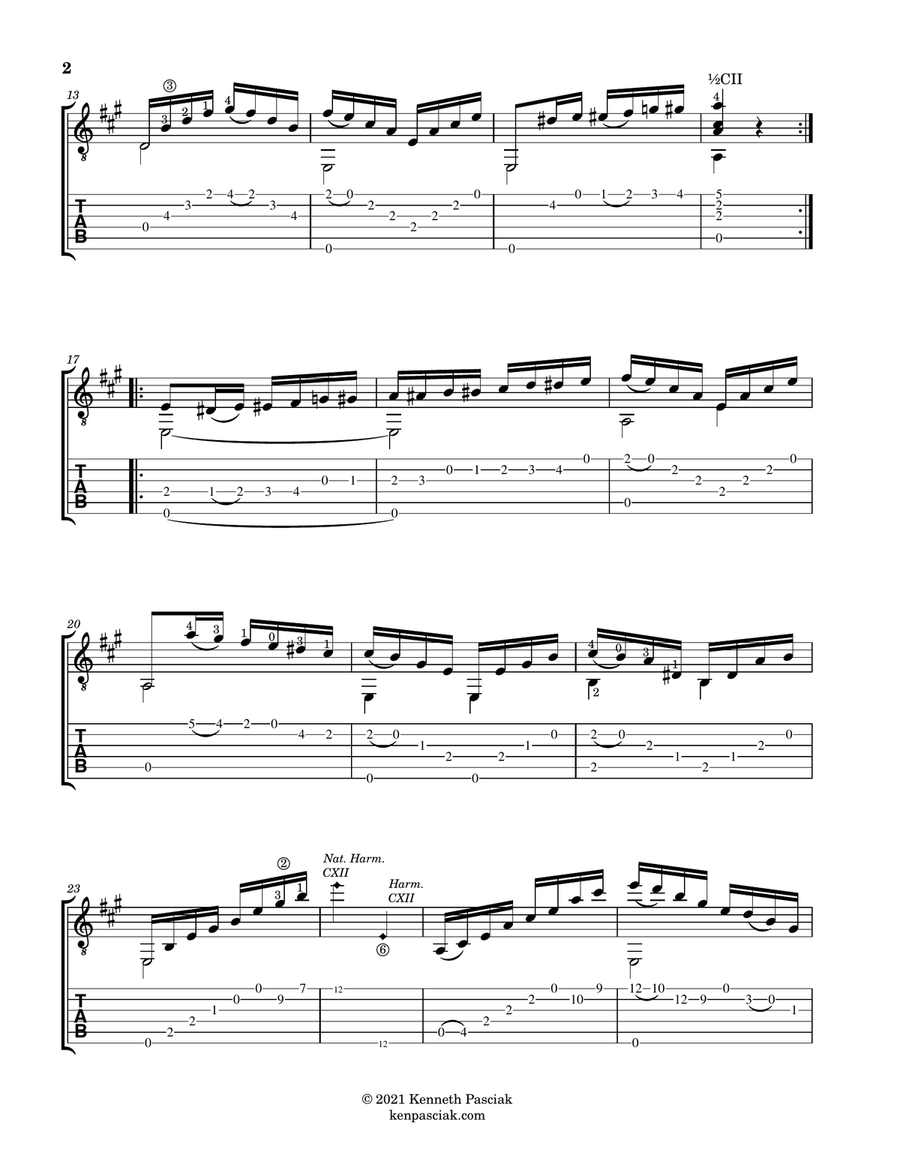 Study in A Major (for Solo Guitar) Study in A Major (for Solo Guitar) Chamber Music scores gallery preview page 4