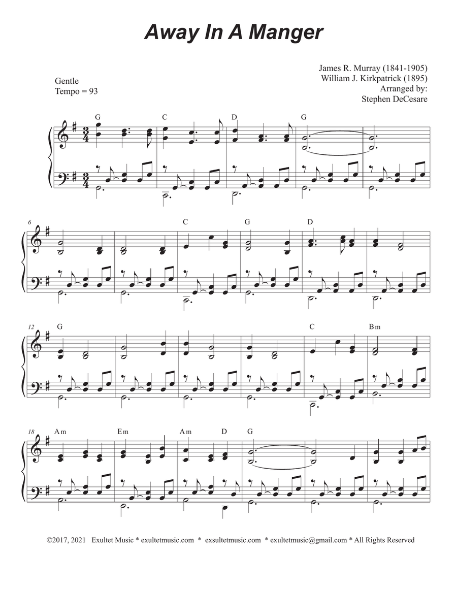 Away In A Manger (French Horn solo and Piano) Piano scores gallery preview page 5