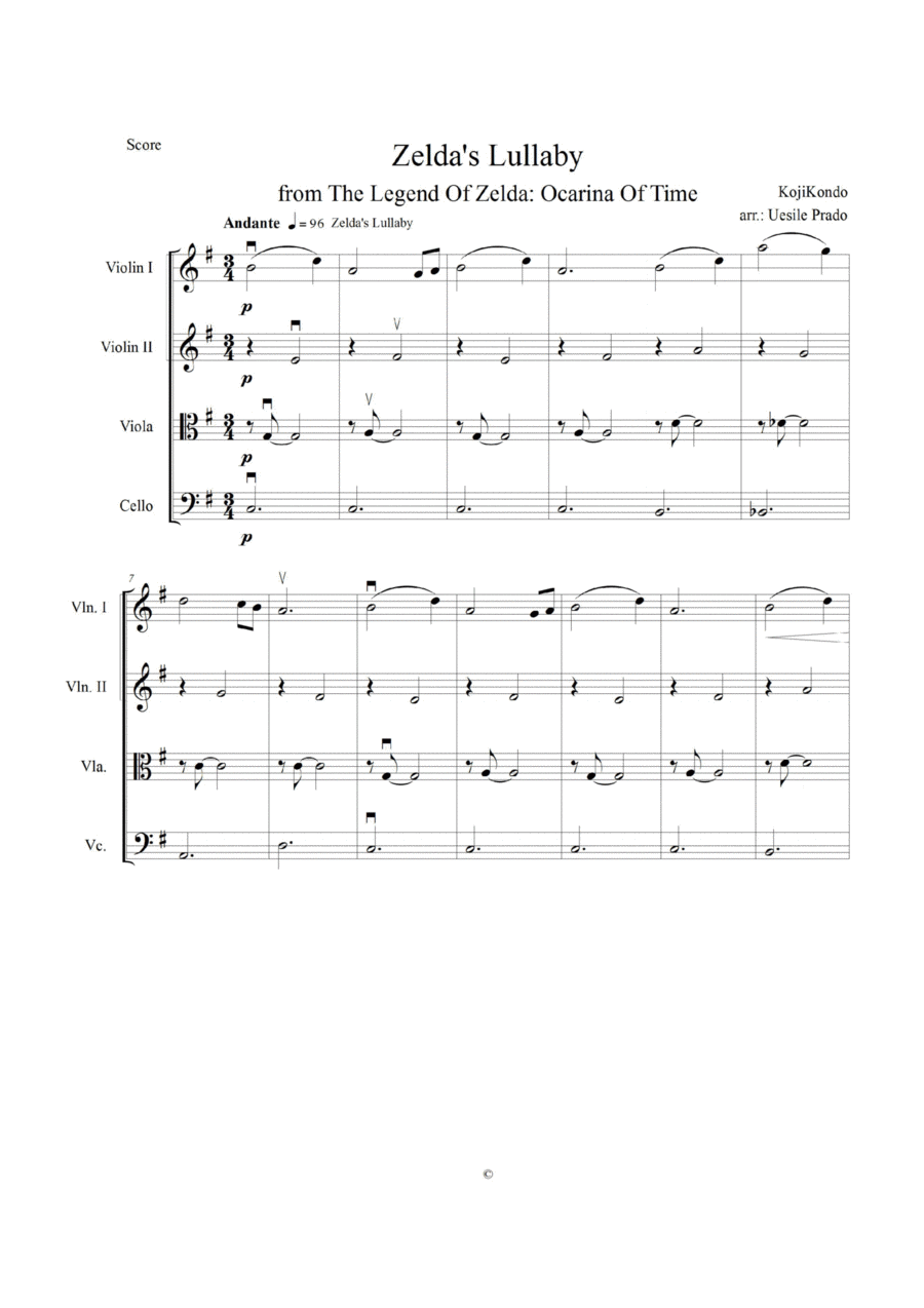The Legend Of Zelda String Quartet scores gallery preview page 1