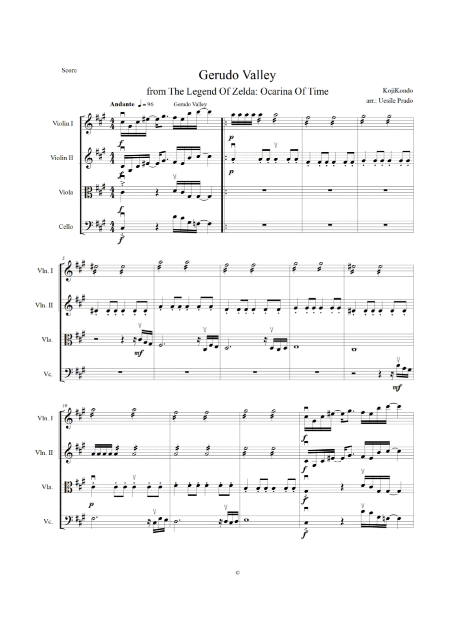 The Legend Of Zelda String Quartet scores gallery preview page 1