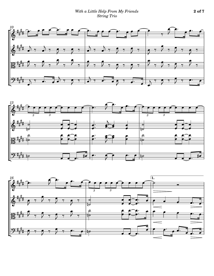 With A Little Help From My Friends String Trio scores gallery preview page 2